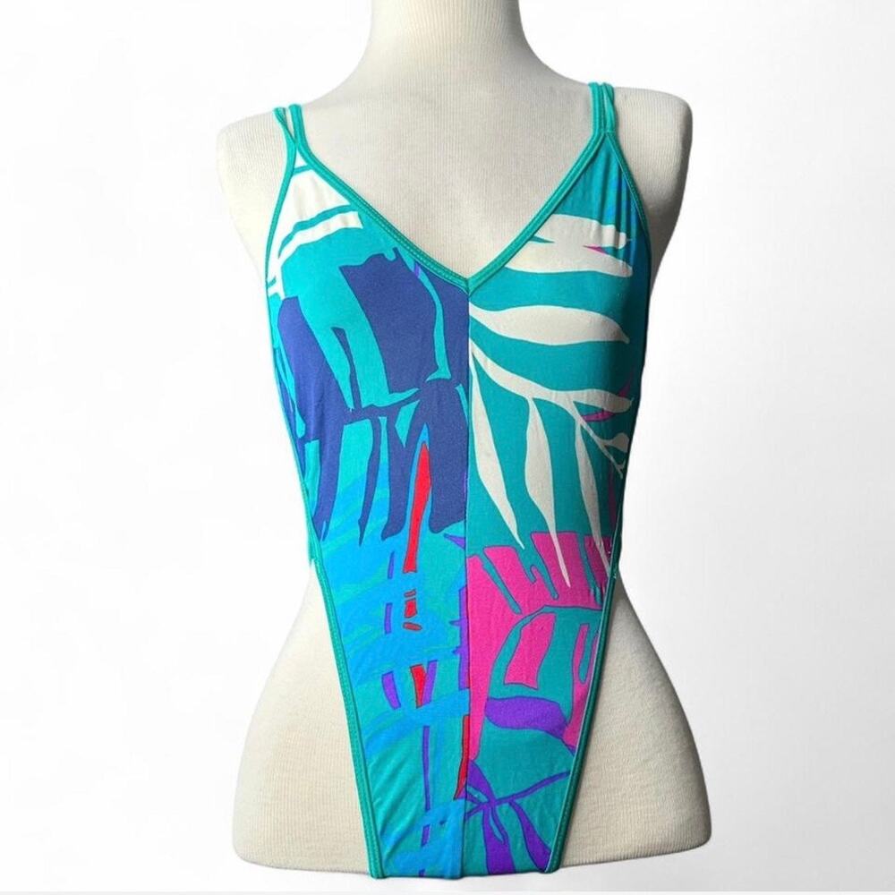 Vintage 80s/90s one piece Swimwear Raisins sexy blue cutout 
Women’s Size XS-M